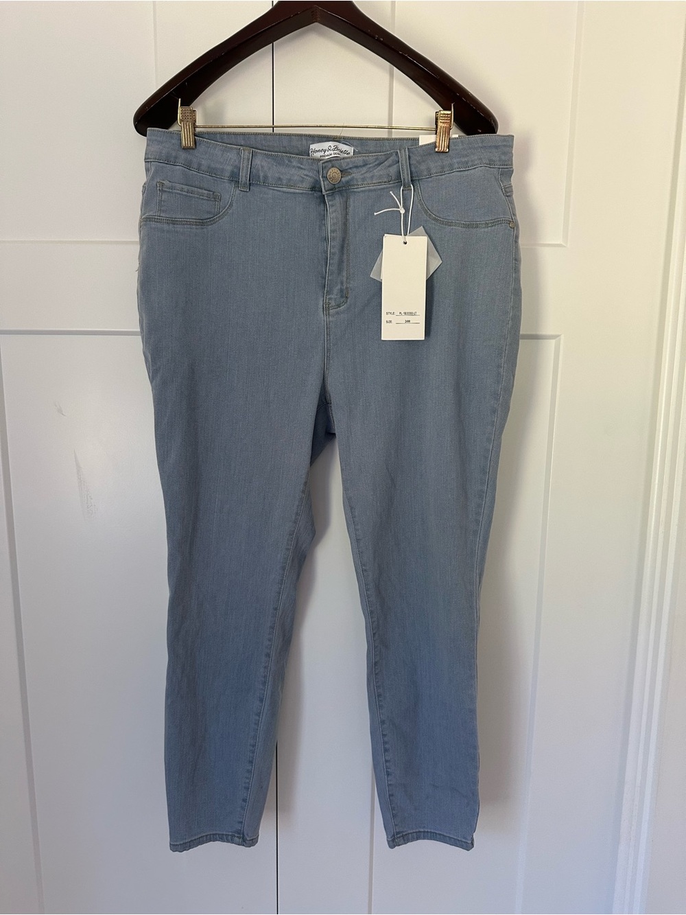Women’s Honey&Bristle Light Blue Skinny Jeans with Stretch - Casual Slim Fit 24W